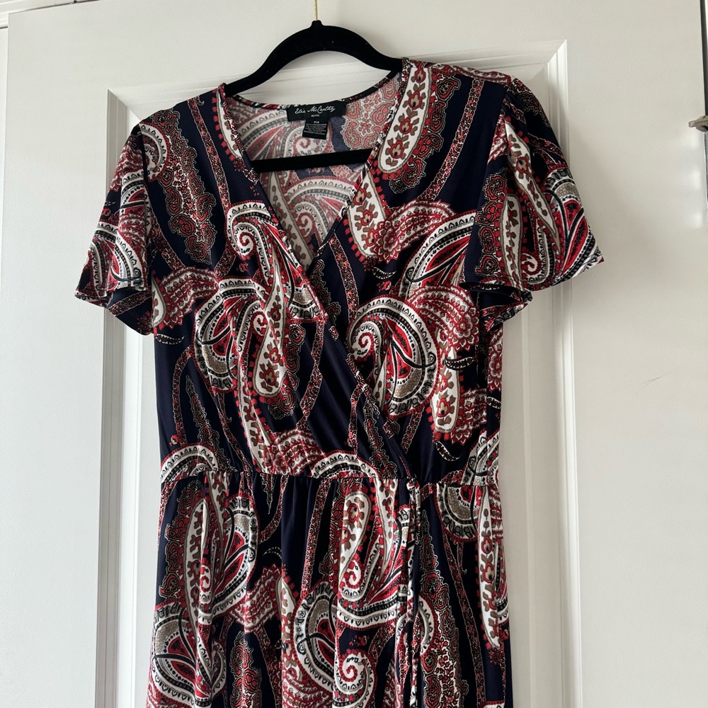 Paisley High-Low Wrap Dress